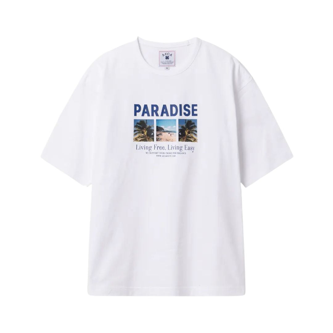 AECA White Tropical Paradise T-shirt