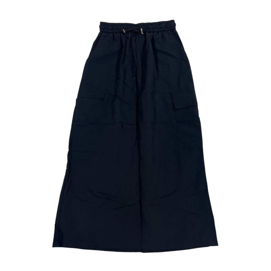 Parachute Drawstring Midi Skirt