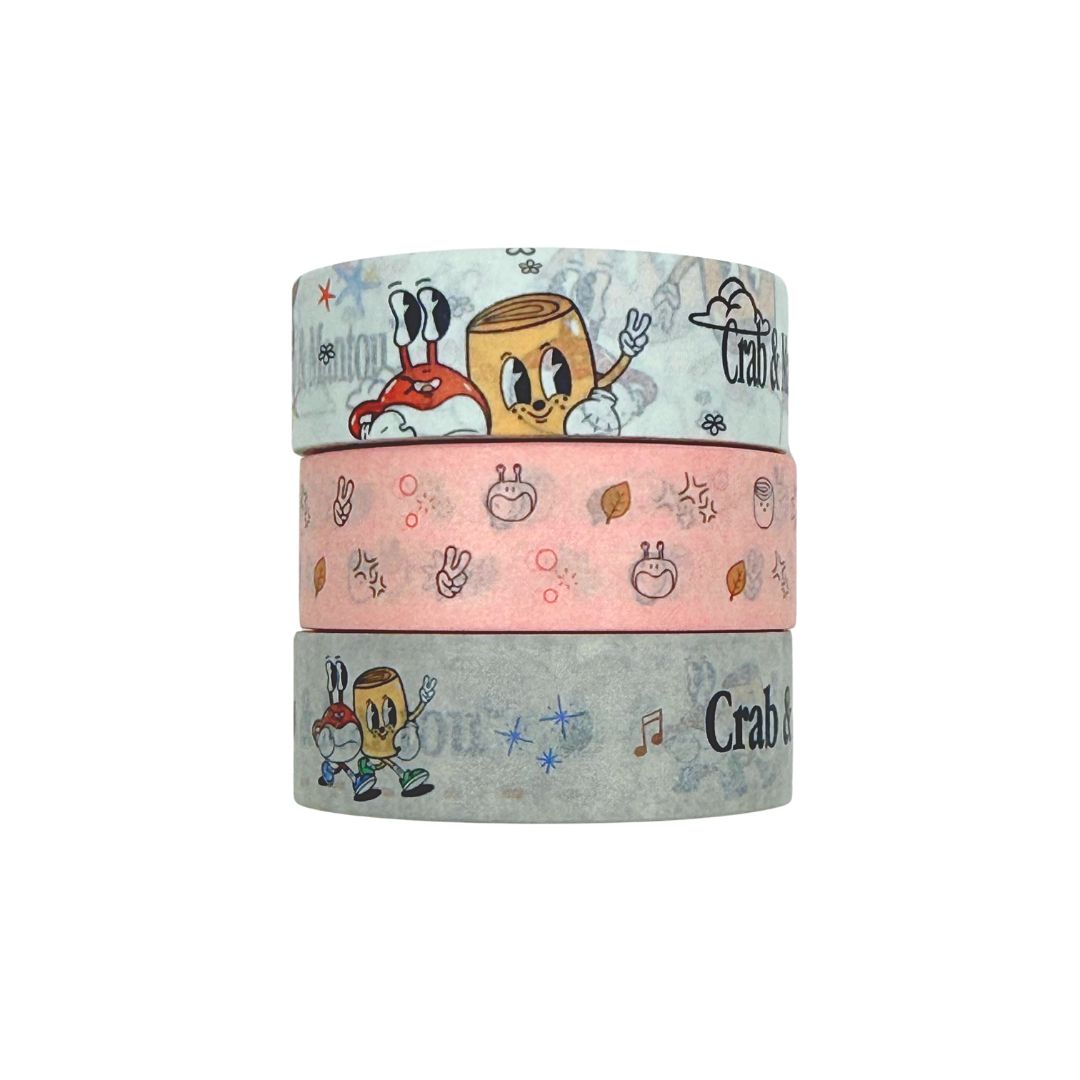 Crab and Mantou Washi Tape Set of 3 Vol.1