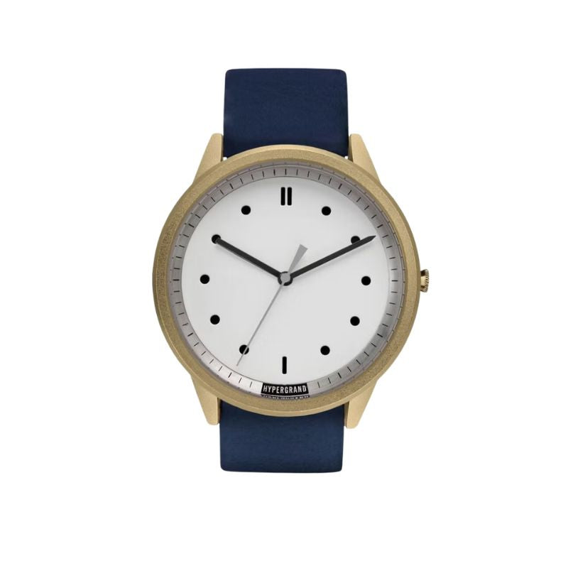 HYPERGRAND 02 Nato Gold White Face with Classic Navy Leather Strap - From The Archives