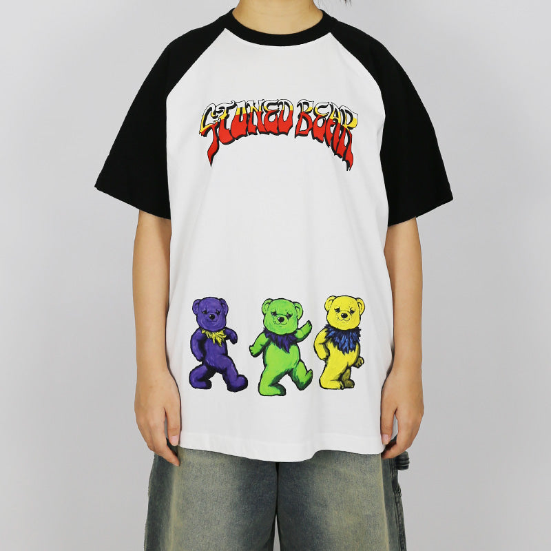 Stoned Bear by Paradise Youth Club Grateful Stoned Raglan T-shirt
