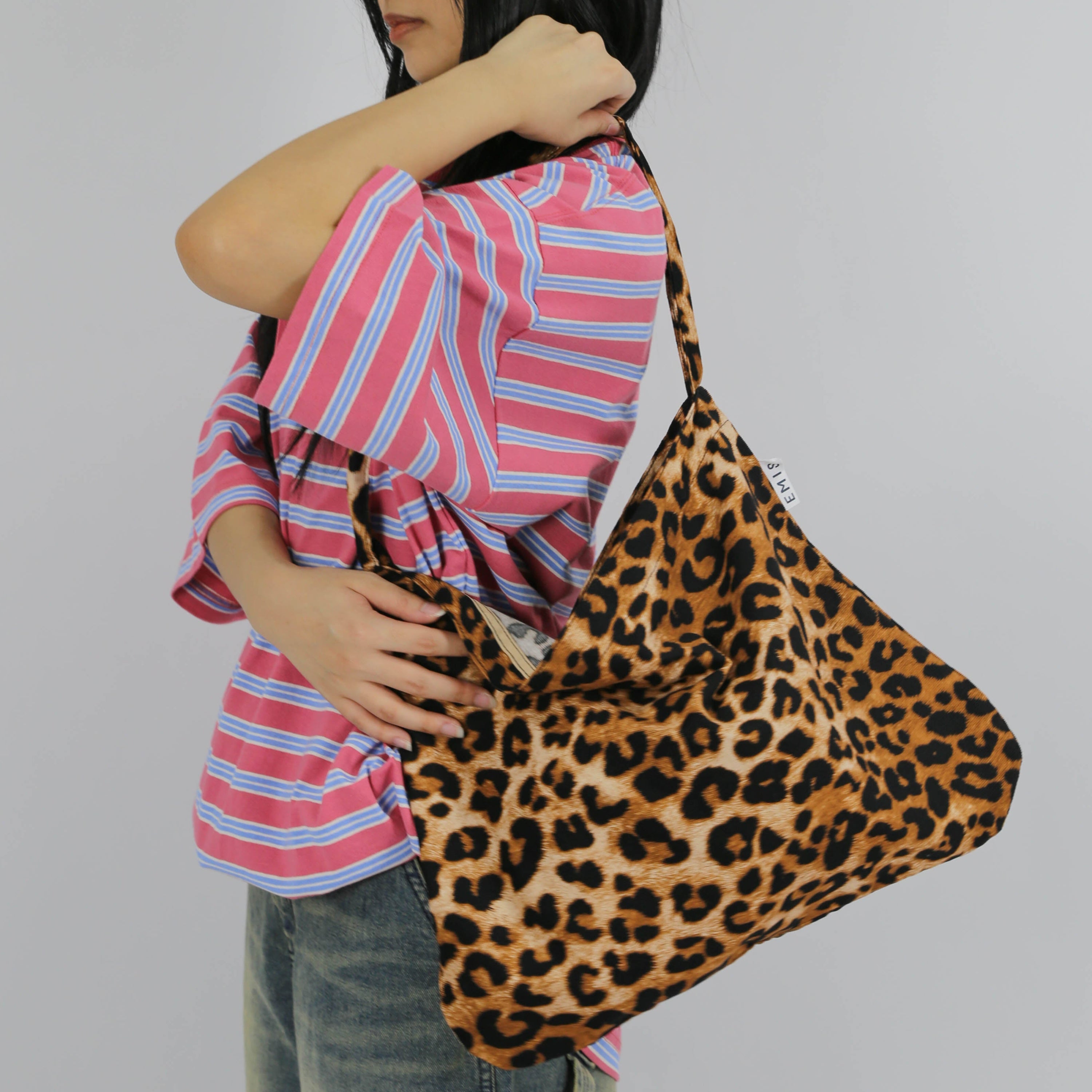 EMIS New Leopard Corduroy Eco Bag - Beige