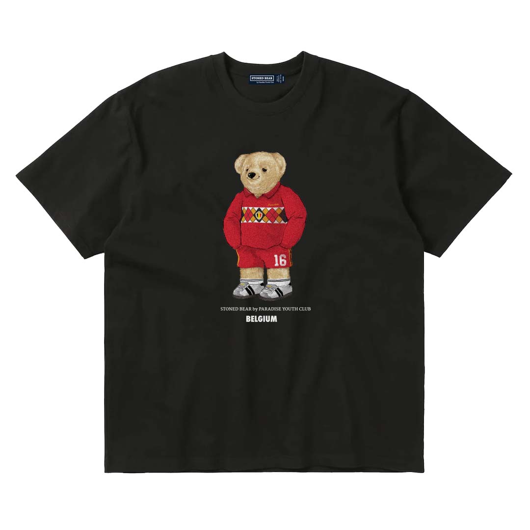 Stoned Bear by Paradise Youth Club Worldcup Belgium T-shirt (MYBC)