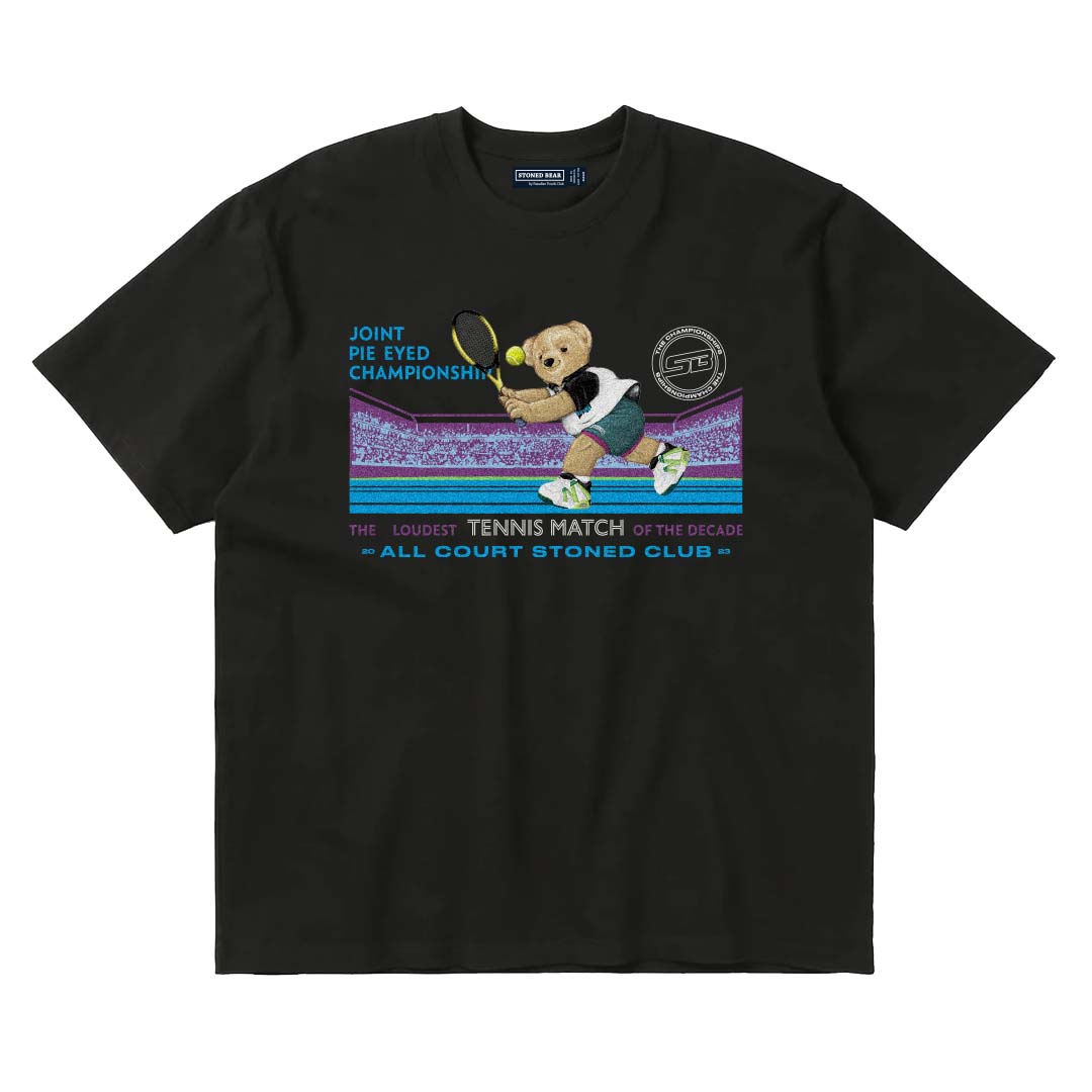 Stoned Bear by Paradise Youth Club Tennis Stoned Club T-Shirt (MYBC)