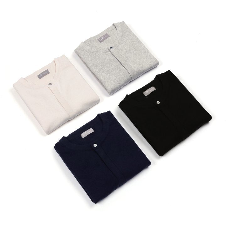 Asterr Long-Sleeve Henley Neck Knit - Supima Cotton