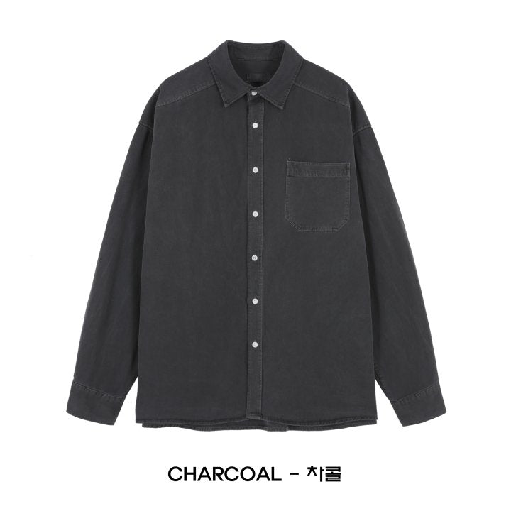 Asterr Long-Sleeve Pocket Shirt- Cotton