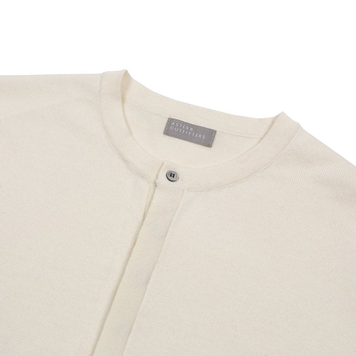 Asterr Long-Sleeve Henley Neck Knit - Supima Cotton