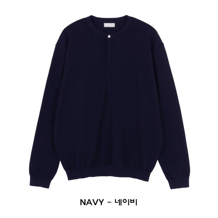 Asterr Long-Sleeve Henley Neck Knit - Supima Cotton