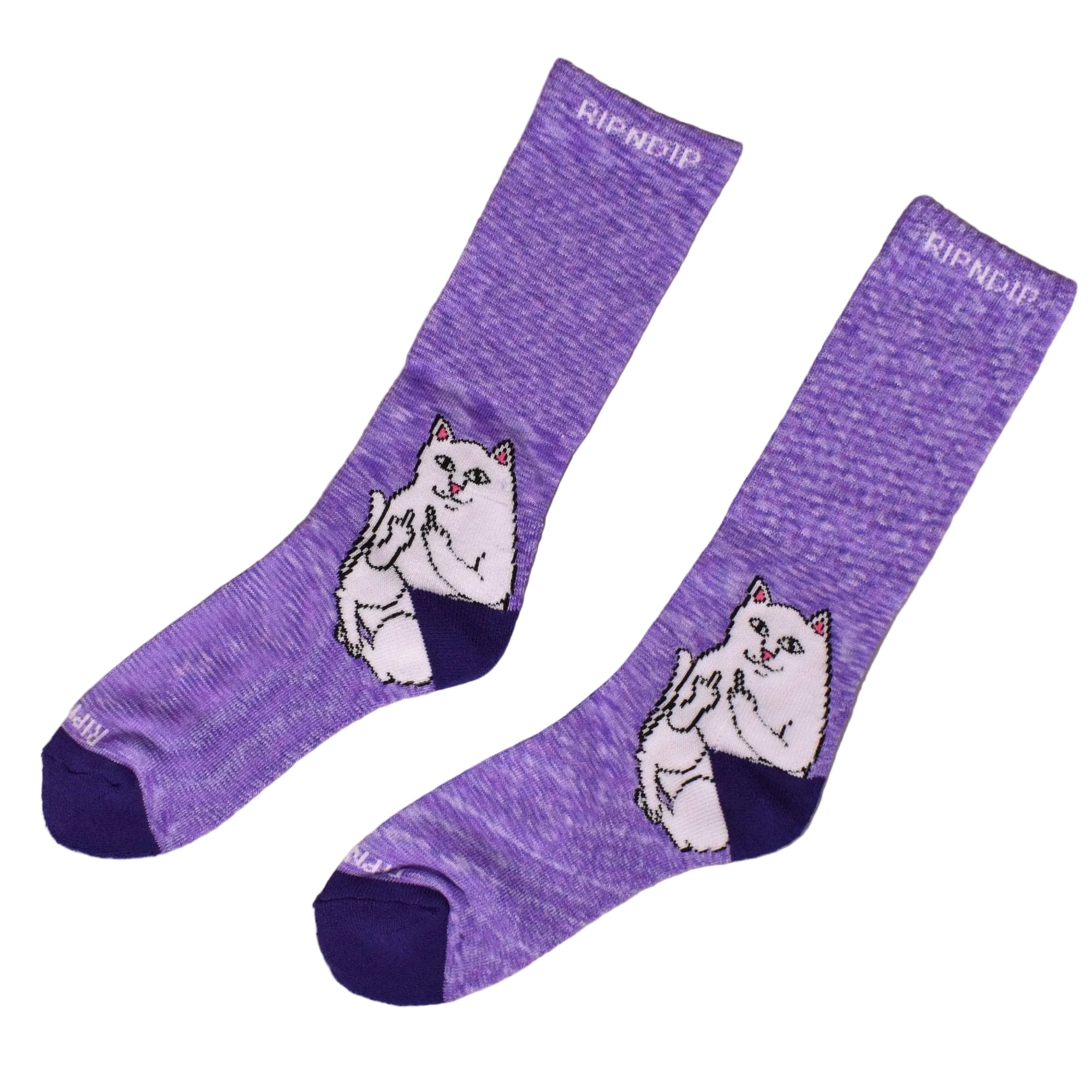 RIPNDIP Lord Nermal Socks - Purple & Neon Speckle