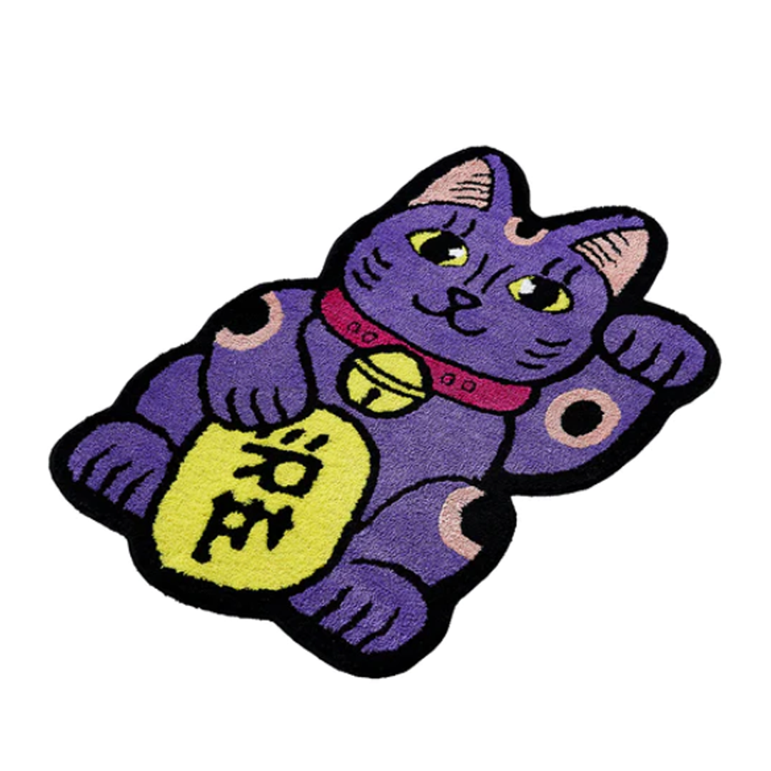 Lucky Cat Rug Purple