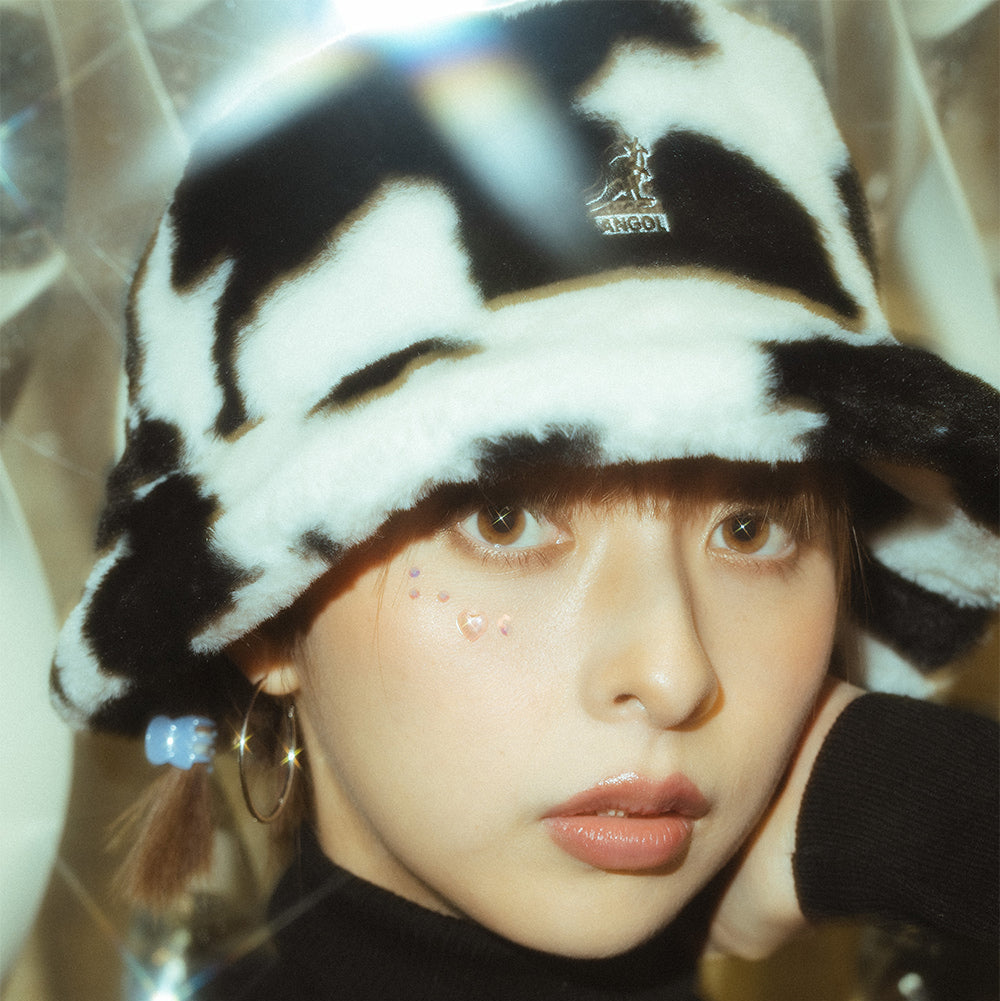 Kangol Faux Fur Bucket Hat - Spotted Cow